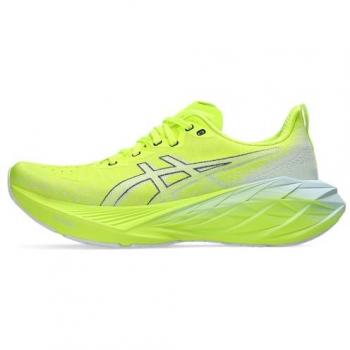 Asics - Zapatillas de Running de hombre NOVABLAST 4, color Amarillo Seguridad Gris Frío, talla 40 EU, características: diseño ligero y transpirable, amortiguación avanzada para mayor comodidad en carreras largas, suela