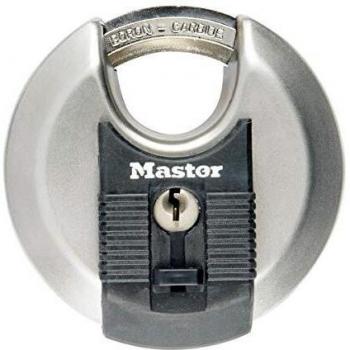 MASTER LOCK Candado Redondo Alta Seguridad [Llave] [Acero Inoxidable] [Exterior] M50EURD - Ideal para Portales, Garages, Sótanos
