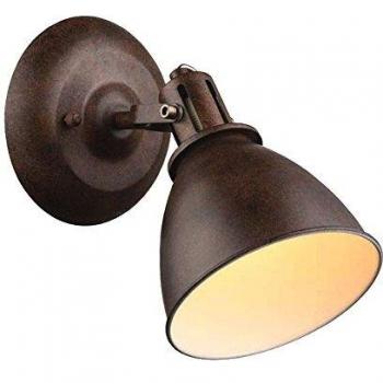 Foco de pared Globo Giorgio en marrón oxidado con luz giratoria