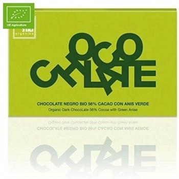 Tableta ChocoLate Negro 56% Cacao con Anís Verde 70gr. Chocolate Orgániko. 24un.