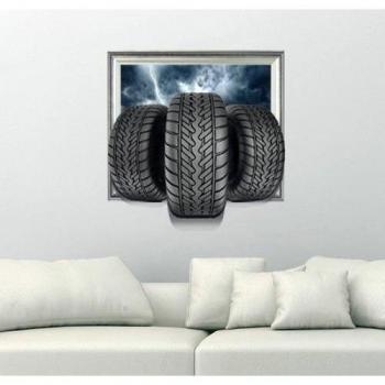 La rueda del Nuevom‡tico 3D Adhesivos de pared PAG calcoman'a vehicular extra'ble pegatinas de pared Inicio dinosaurio regalo de la decoraci-n