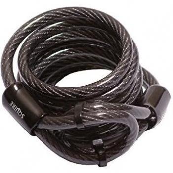 SQUIRE Schlaufenkabel - Cierre en U para Bicicletas, Color Negro, Talla UK: 0.8 x 180 cm