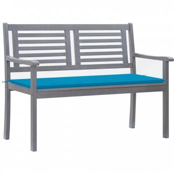 Banco De Jardín Amaltea 2 Plazas Con Cojín Gris/Azul 120 Cm