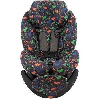 Funda de Algodón Elástico Jyoko para Silla de Coche Besafe Izi Plus - Diseño Happy Dino, compatible con modelo Besafe Izi Plus