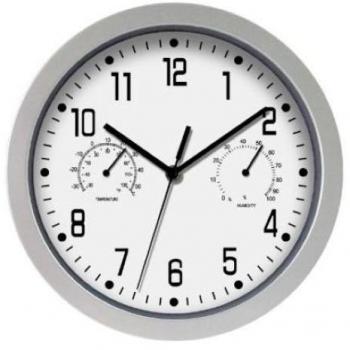 Reloj de pared Poessa - Marco de plástico - Color plata