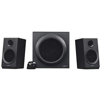 Logitech Z333 2.1 Sistema de Altavoces con Subwoofer, Sonido Impactante, 80 Vatios de Pico, Graves Potentes, Entradas de 3.5 mm/RCA, Enchufe EU, PC/PS4/Xbox/TV/Móvil/Tablet, Negro
