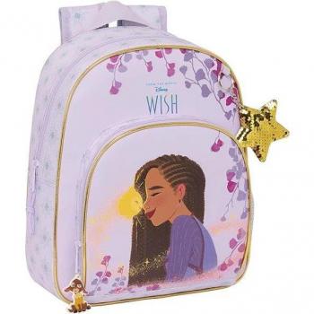 Mochila Infantil Adaptable a Carro Disney Wish Safta 34cm Lila