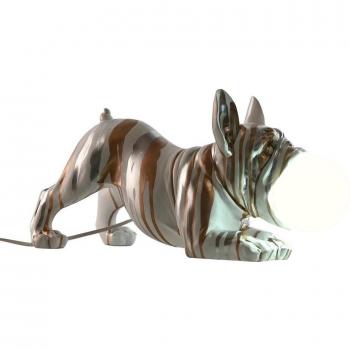 Lámpara de sobremesa bulldog multicolor de resina y plástico 220 V, dimensiones 47 x 19 x 22 cm