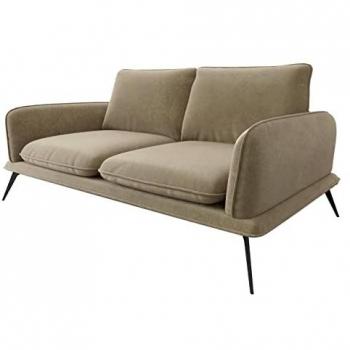 Sofá Moderno de Dos Plazas Lincoln A102, Tapizado en Zetta 291 con Patas de Metal, 182 x 83 x 110 cm