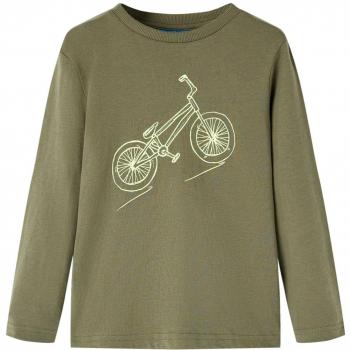 Camiseta infantil de manga larga caqui 116
