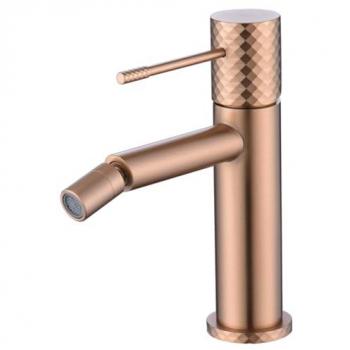 Grifo monomando bidé Génova oro rosa cepillado IMEX BDG053-2ORC