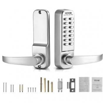 Cerradura Mecánica Sin Llave VEVOR con Teclado de 14 Teclas, Acero Inoxidable Impermeable para Puertas de Entrada, Oficina y Exterior