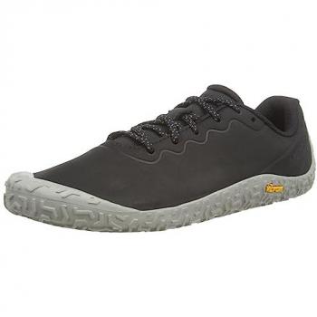 Merrell Zapatillas de Trail Running Vapor Glove 6 Leather para mujer, color negro, talla 40.5 EU