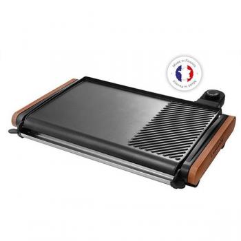 Plancha Eléctrica Lagrange 229011 - Grill de 2000W, Superficie 43x28cm, Cocción Saludable y Diétética con Bac a Jus Amovible
