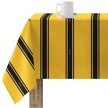 Mantel Resinado Antimanchas Harry Potter Modelo Hufflepuff Basic 140x140 cm Tacto Plastificado Made in Spain
