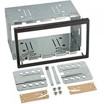 Mascarilla Universal 2-DIN para Autoradio con Marco Negro - Altura 113 mm