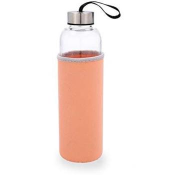 Botella Quid Melocotón 0,6L con funda de neopreno naranja