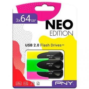 PNY Attaché 3 Triple Pack 64GB USB 2.0 Flash Drives