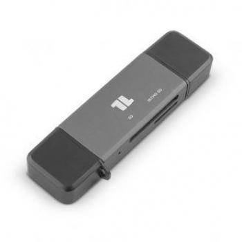 1Life Lector de Tarjetas 2 en 1 con USB-C Negro