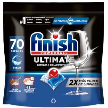 Finish Powerball Ultimate All in 1 - Pastillas para lavavajillas - 70 cápsulas - Aroma Regular