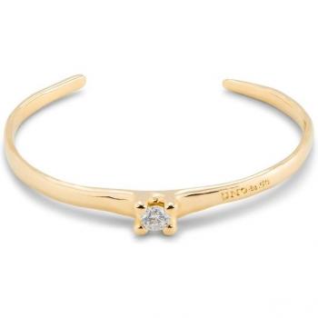 Women's Bangles Cosmos 18k Gold-Plated Rigid Central White Zirconia Bangle PUL2431BLNORO