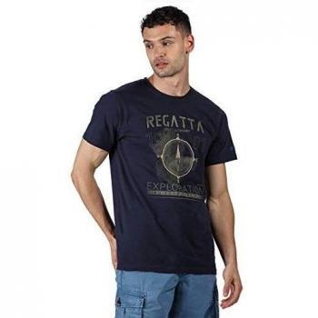 Regatta Cline IV-Camiseta con Estampado Gráfico Ligera Y De Manga Corta T-Shirts/Polos/Vests, Hombre, Navy, XL