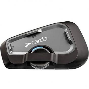 Cardo Freecom 4x Intercomunicador Bluetooth para motocicletas - Negro, Sistema de comunicación de un solo paquete, incluye características como conectividad Bluetooth, capacidad de intercomunicación entre varios usuarios, resistencia al agua y control 