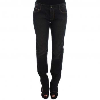 Ermanno Scervino Women Wash Cotton Boyfriend Jeans - IT44|L, Black Slim-fit Jeans, Size: M Classic Blue Slim-Fit Boyfriend Jeans