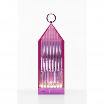 Lámpara de mesa LED Kartell Lantern, violeta, IP54, recargable y portátil