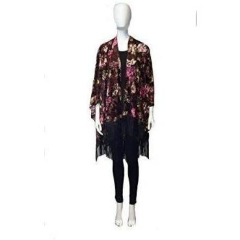 Mujeres de Terciopelo Quemado Chales, Bufandes de Ponchos. Size:- 62x50