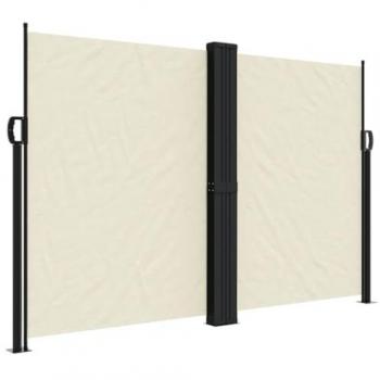 Carpa de sol retráctil lateral crema 160x1200 cm, Toldo lateral retráctil crema 160x1200 cm, Toldo Lateral Retráctil, Pantalla de Privacidad, Toldo Resistente al Agua