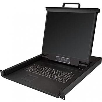 StarTech.com Rackmount KVM Console - Single Port VGA KVM with 19 LCD Monitor for Server Rack - Fully Featured Universal 1U LCD KVM Drawer w/Cables & Hardware - USB Support - 50,000 MTBF
