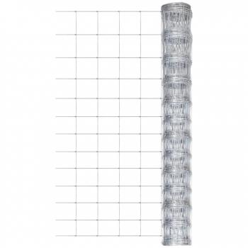 Valla de jardín de acero galvanizado plateado 50 m 150 cm