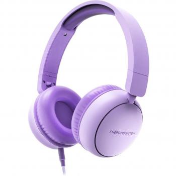 Energy Sistem UrbanTune Auriculares Diadema con Micrófono, Cable Extraíble, Plegables, Color Lavanda, Fabricados con Plástico 100% Reciclado, Compatible con Asistente de V