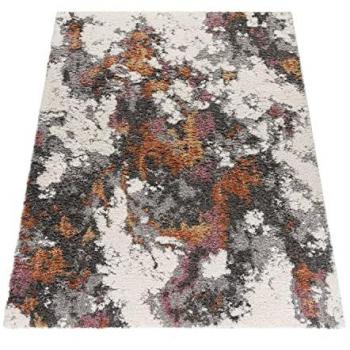 Alfombra de Salón Pelo Largo Abstracto Suave 3D Vintage 120x160 cm Multicolor