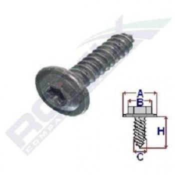 Tornillo para chapa ROMIX ROM 59224, 100 piezas, acero galvanizado, cabeza hexagonal, longitud de 25 mm, rosca completa