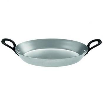 Rösle 1888 Iron Serving Pan with Cast Iron Handles Ø 24 cm, Silver, Oven-Safe, Made in Germany
