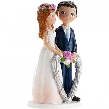Dekora - Decoracion Boda | Figuras Novios para Tarta de Boda - Corazón