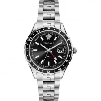 Versace Elegant GMT Watch Modern Style Gray Male Size: ONE SIZE