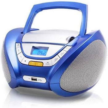 Lauson CP446 Radio CD Portátil con USB color Azul