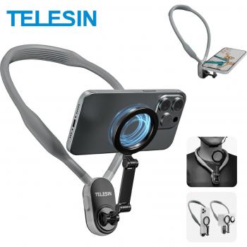 TELESIN Silicone Magnetic Quick Release Neck Phone Mount for iPhone and Samsung
