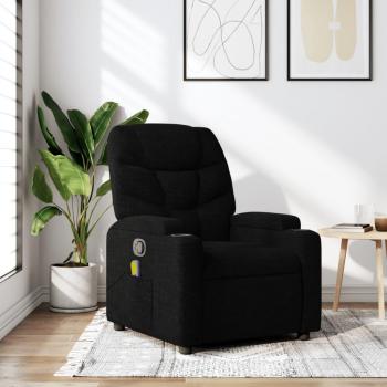 Silla reclinable de masaje en tela negra vidaXL