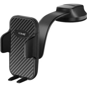 Soporte para Coche de Smartphone con Pinzas Ajustables y Fijación por Ventosa - Rotación 360° - Negro