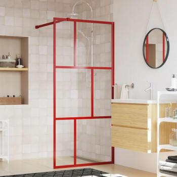 Mampara de ducha Walk-In vidrio transparente ESG rojo 80x195 cm