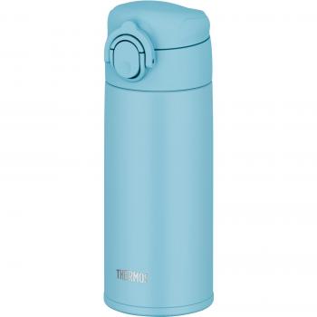 Termo seguro de acero inoxidable aislado al vacío para celular, apto para lavavajillas, 350ml, azul claro
