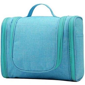 Wind Took Neceser Viaje Mujer Bolsa de Aseo para Mujer con Colgar Neceser Mujer Grande Impermeable Bolso Organizador Accesorios 24x5x19CM Azul Turquesa