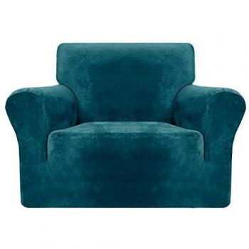 MAXIJIN Fundas Gruesas de Terciopelo para sillas para sillones Funda de sofá Antideslizante elástica 1 Plaza para Perros Funda elástica de 1 Pieza para Silla con Brazos