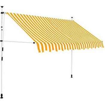 Manual Retractable Awning 250 cm Orange and White Stripes