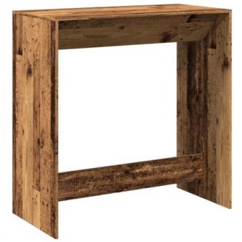 Mesa alta de bar de madera ingeniería envejecida 102x50x103,5 cm