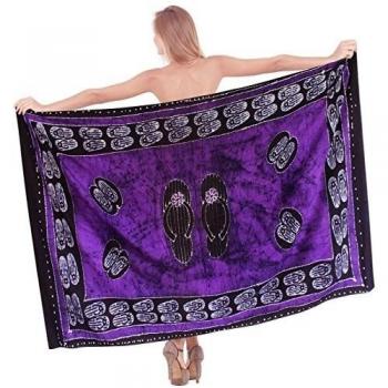 traje de baño 100% algodón batik bikini traje de baño de las mujeres cubrir violeta pareo